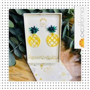 NWT C&C California - Pineapple Dangle Earrings
